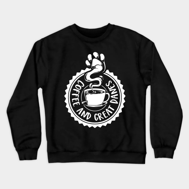 Coffee and Great Danes - Great Dane Crewneck Sweatshirt by Modern Medieval Design